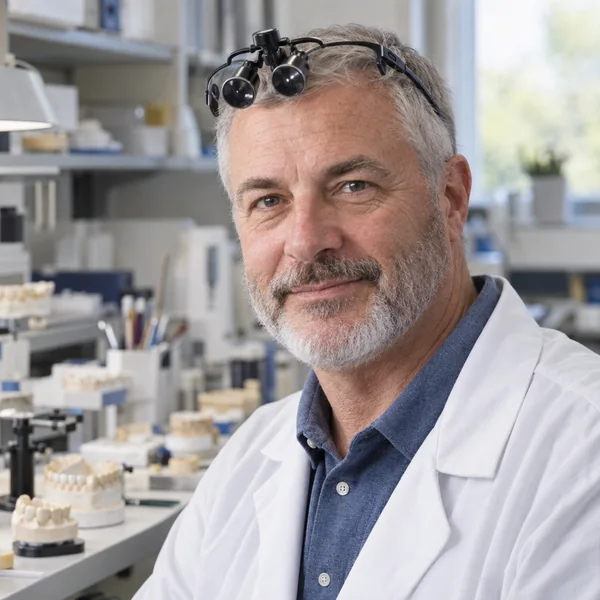Frank Delgado, CDT, at the lab bench